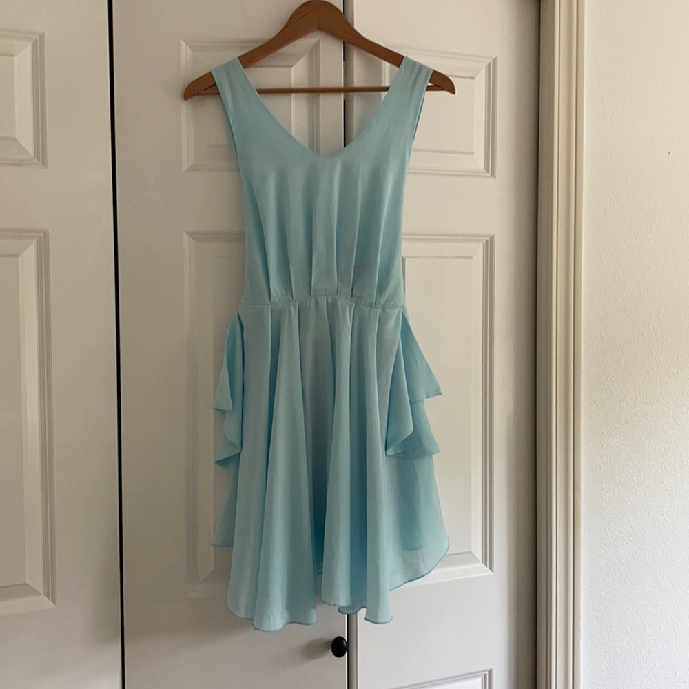 Light Blue Low Back Dress